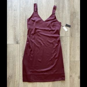 Suitable For Work SFW Halter Dress in Burgundy
